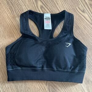 Gymshark Black Racerback Lazor cutout Sports Bra